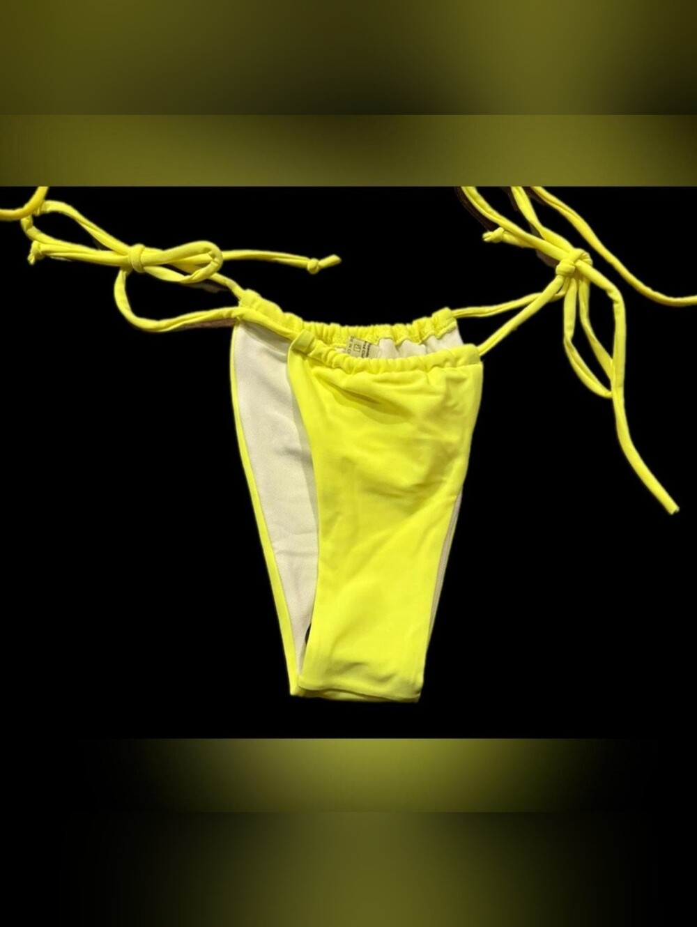 SHEIN Neon Yellow Triangle Tie-Back Bikini Top - Picture 3 of 4